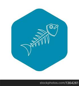 Fish skeleton icon. Outline illustration of fish skeleton vector icon for web. Fish skeleton icon, outline style
