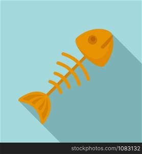Fish skull icon. Flat illustration of fish skull vector icon for web design. Fish skull icon, flat style