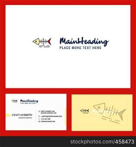 Fish skull Logo design with Tagline & Front and Back Busienss Card Template. Vector Creative Design