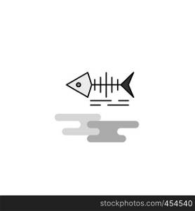 Fish skull Web Icon. Flat Line Filled Gray Icon Vector