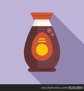 Fish soy sauce icon flat vector. Japanese food. Asian menu. Fish soy sauce icon flat vector. Japanese food