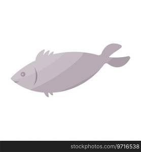 fish swimming water raw cook icon element vector illustration