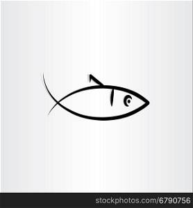 fish symbol vector illustration black icon emblem