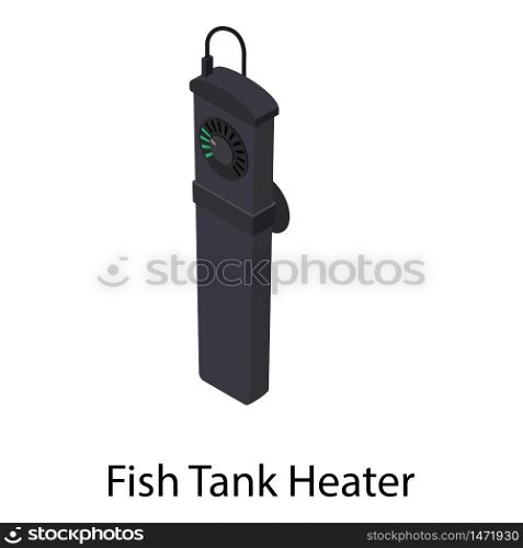 Fish tank heater icon. Isometric of fish tank heater vector icon for web design isolated on white background. Fish tank heater icon, isometric style
