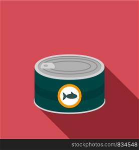 Fish tin can icon. Flat illustration of fish tin can vector icon for web design. Fish tin can icon, flat style