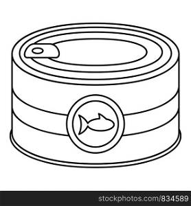 Fish tin can icon. Outline fish tin can vector icon for web design isolated on white background. Fish tin can icon, outline style