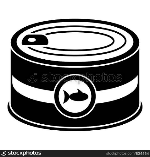 Fish tin can icon. Simple illustration of fish tin can vector icon for web design isolated on white background. Fish tin can icon, simple style