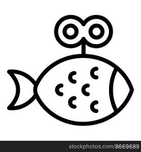 Fish toy icon outline vector. Pet store. Animal accessory. Fish toy icon outline vector. Pet store