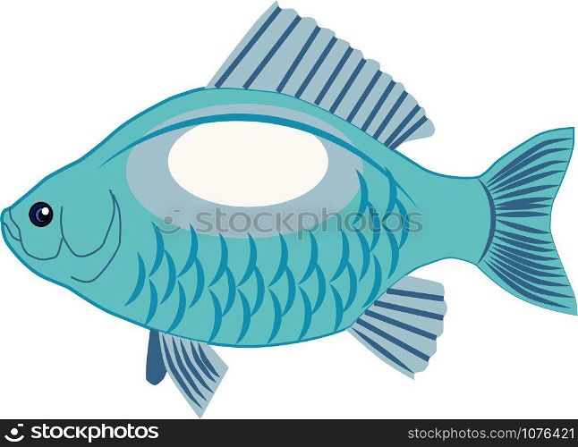 Fish underwater, illustration, vector on white background.
