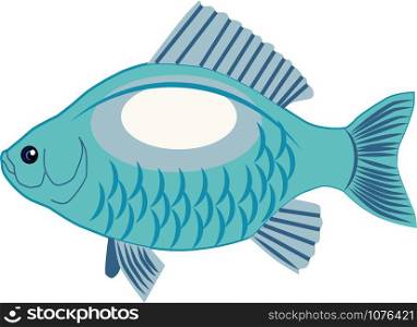 Fish underwater, illustration, vector on white background.