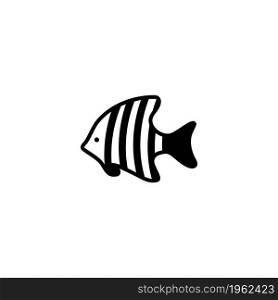 Fish vector icon. Simple flat symbol on white background. Fish flat vector icon
