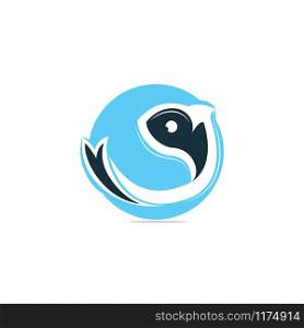 Fish vector logo design. Fishing logo concept.