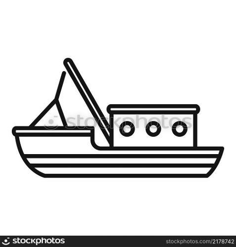 Fish vessel icon outline vector. Fishing boat. Sea trawler. Fish vessel icon outline vector. Fishing boat