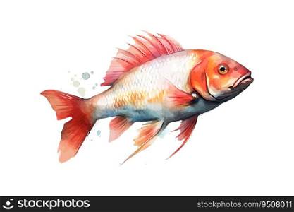Fish watercolor. Vector illustration design.
