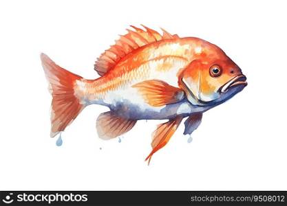 Fish watercolor. Vector illustration design.