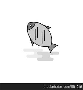 Fish Web Icon. Flat Line Filled Gray Icon Vector