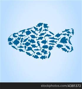 Fish4. Fish collected from small fishes. A vector illustration