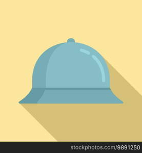 Fisherman blue hat icon. Flat illustration of fisherman blue hat vector icon for web design. Fisherman blue hat icon, flat style