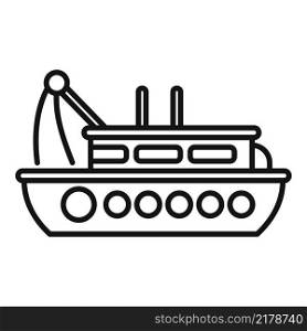 Fisherman boat icon outline vector. Fish boat. Sea trawler. Fisherman boat icon outline vector. Fish boat