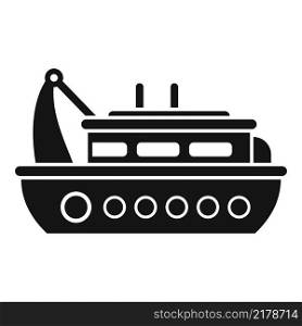 Fisherman boat icon simple vector. Fish boat. Sea trawler. Fisherman boat icon simple vector. Fish boat