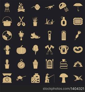 Fisherman icons set. Simple style of 36 fisherman vector icons for web for any design. Fisherman icons set, simple style