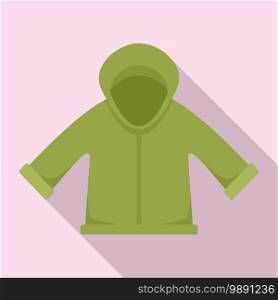 Fisherman jacket icon. Flat illustration of fisherman jacket vector icon for web design. Fisherman jacket icon, flat style