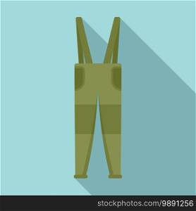 Fisherman long pants icon. Flat illustration of fisherman long pants vector icon for web design. Fisherman long pants icon, flat style