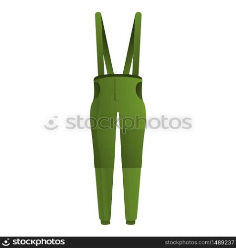 Fisherman overalls icon. Cartoon of fisherman overalls vector icon for web design isolated on white background. Fisherman overalls icon, cartoon style