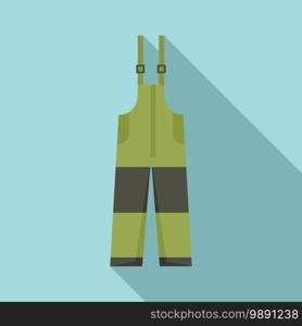 Fisherman pants icon. Flat illustration of fisherman pants vector icon for web design. Fisherman pants icon, flat style