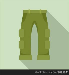 Fisherman pants icon. Flat illustration of fisherman pants vector icon for web design. Fisherman pants icon, flat style