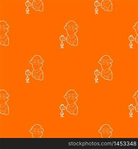 Fisherman pattern vector orange for any web design best. Fisherman pattern vector orange