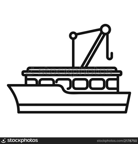 Fishery boat icon outline vector. Fish ship. Marine vessel. Fishery boat icon outline vector. Fish ship