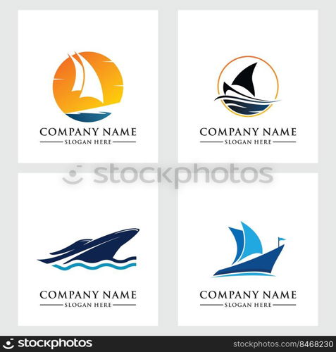 Fishing Boat Logo Vector Template