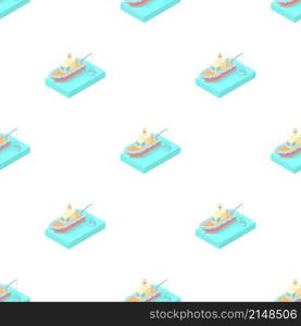Fishing boat pattern seamless background texture repeat wallpaper geometric vector. Fishing boat pattern seamless vector