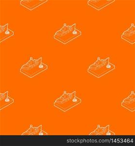 Fishing boat pattern vector orange for any web design best. Fishing boat pattern vector orange
