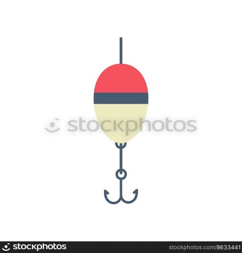 Fishing buoys. Fishing hooks and lures for anglers.