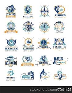 fishing company identity logo template. fishing company identity logo template vector