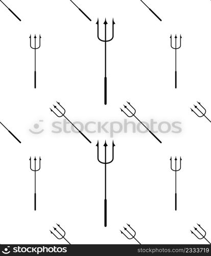 Fishing Harpoon Icon Seamless Pattern, Spear Shape Instrument Used In Fishing Vector Art Illustration