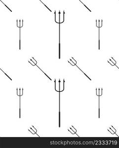 Fishing Harpoon Icon Seamless Pattern, Spear Shape Instrument Used In Fishing Vector Art Illustration