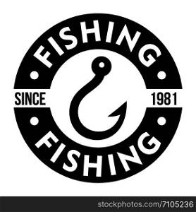 Fishing hook club logo. Simple illustration of fishing hook club vector logo for web design isolated on white background. Fishing hook club logo, simple style