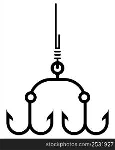 Fishing Hook Icon Design Set Vector Art Illustration
