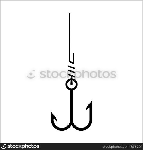 Fishing Hook Icon Design Set Vector Art Illustration