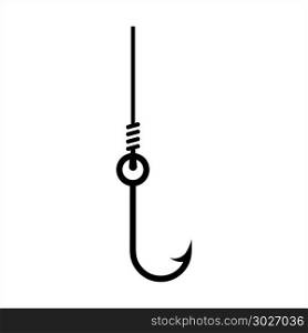 Fishing Hook Icon Design Set Vector Art Illustration. Fishing Hook Icon Design Set