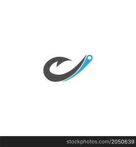 Fishing hook icon logo design illustration template
