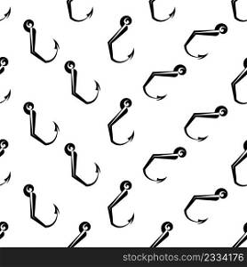 Fishing Hook Icon Seamless Pattern Vector Art Illustration