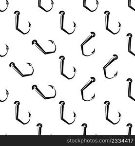 Fishing Hook Icon Seamless Pattern Vector Art Illustration