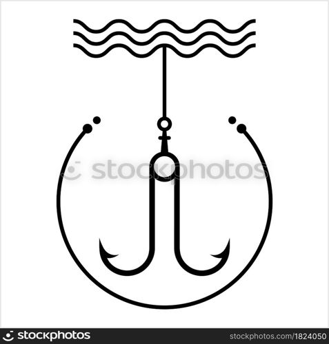 Fishing Hook Icon Vector Art Illustration