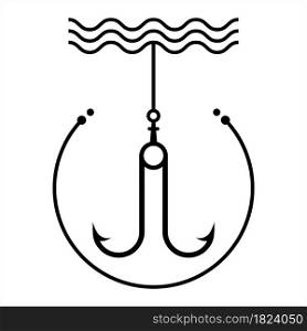 Fishing Hook Icon Vector Art Illustration