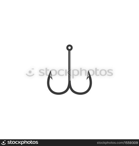 fishing hook logo icon vector illustration design