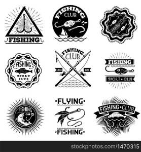 Fishing hook logo set. Simple set of fishing hook vector logo for web design on white background. Fishing hook logo set, simple style